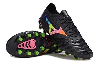 Mizuno Morelia Neo 4 FG Football Boots - Black/Neon Green/Hot Pink
