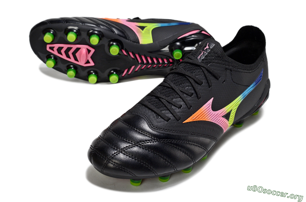 Mizuno Morelia Neo 4 FG Football Boots - Black/Neon Green/Hot Pink 0