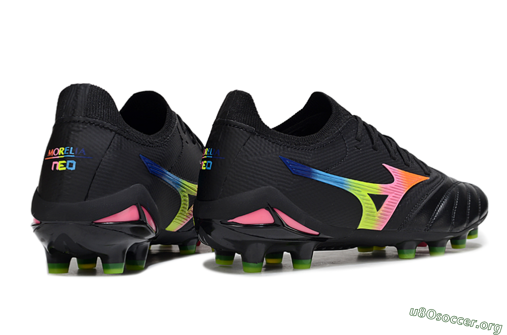 Mizuno Morelia Neo 4 FG Football Boots - Black/Neon Green/Hot Pink 4