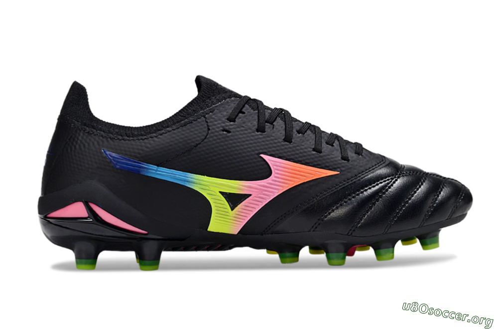 Mizuno Morelia Neo 4 FG Football Boots - Black/Neon Green/Hot Pink 5