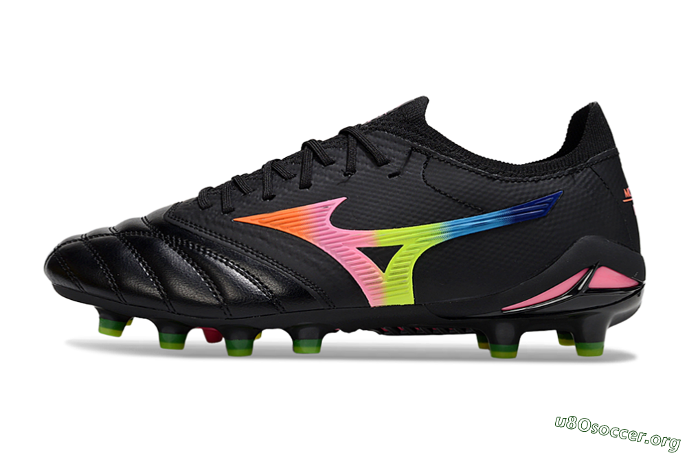 Mizuno Morelia Neo 4 FG Football Boots - Black/Neon Green/Hot Pink 3