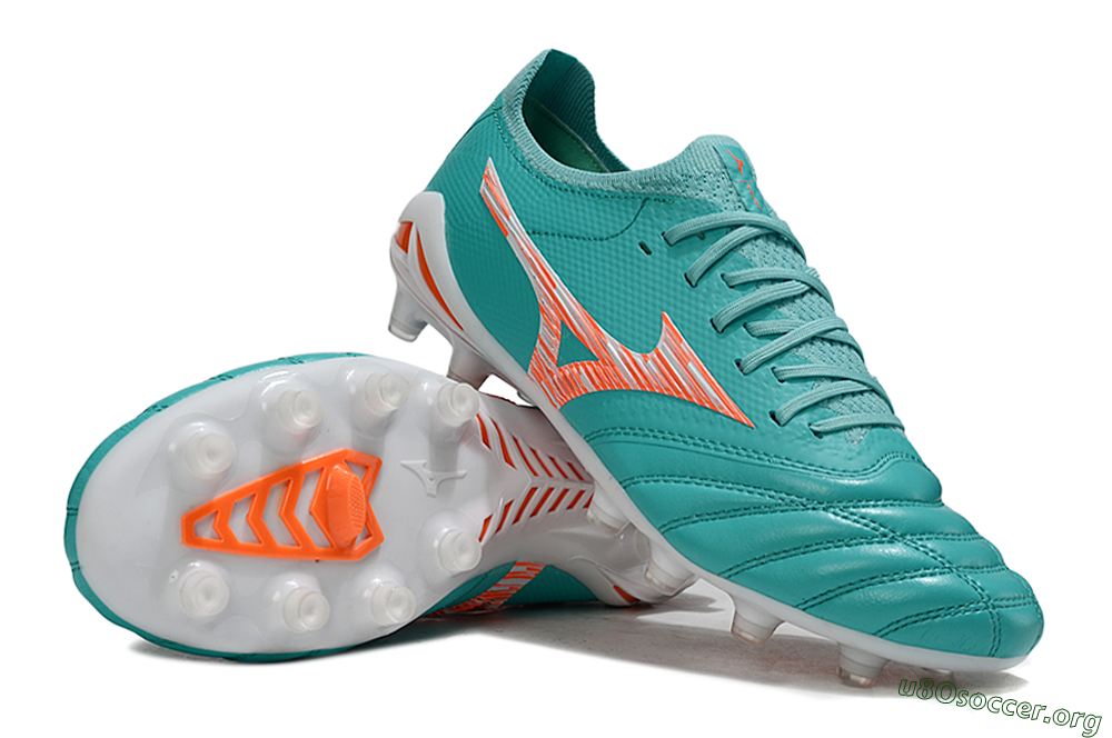 Mizuno Morelia Neo 4 FG Football Boots - Teal/Coral Burst/Sky Blue 1