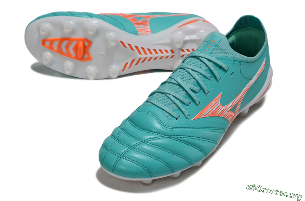 Mizuno Morelia Neo 4 FG Football Boots - Teal/Coral Burst/Sky Blue 0