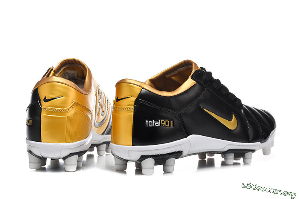 Nike Total 90 III FG Football Boots - Black/Gold Metallic/White 8