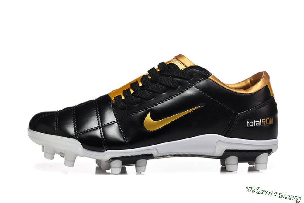 Nike Total 90 III FG Football Boots - Black/Gold Metallic/White 2