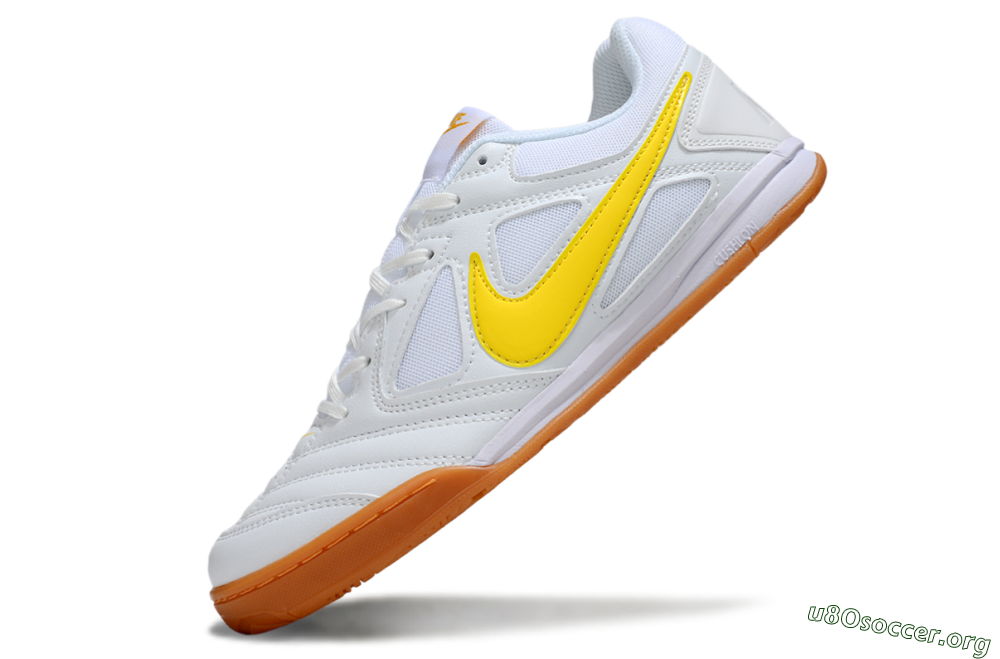 Supreme x Nike SB Gato IC Football Shoes - White/Solar Yellow/Copper Brown 5