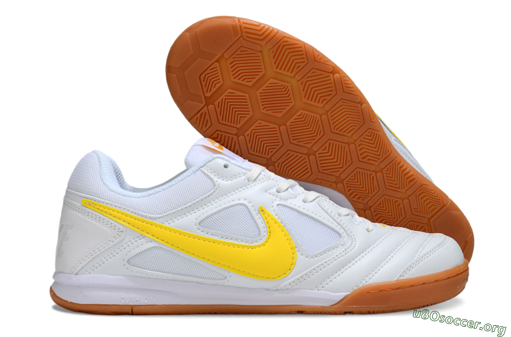 Supreme x Nike SB Gato IC Football Shoes - White/Solar Yellow/Copper Brown 2