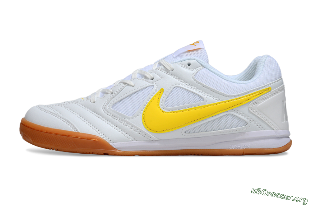 Supreme x Nike SB Gato IC Football Shoes - White/Solar Yellow/Copper Brown 3