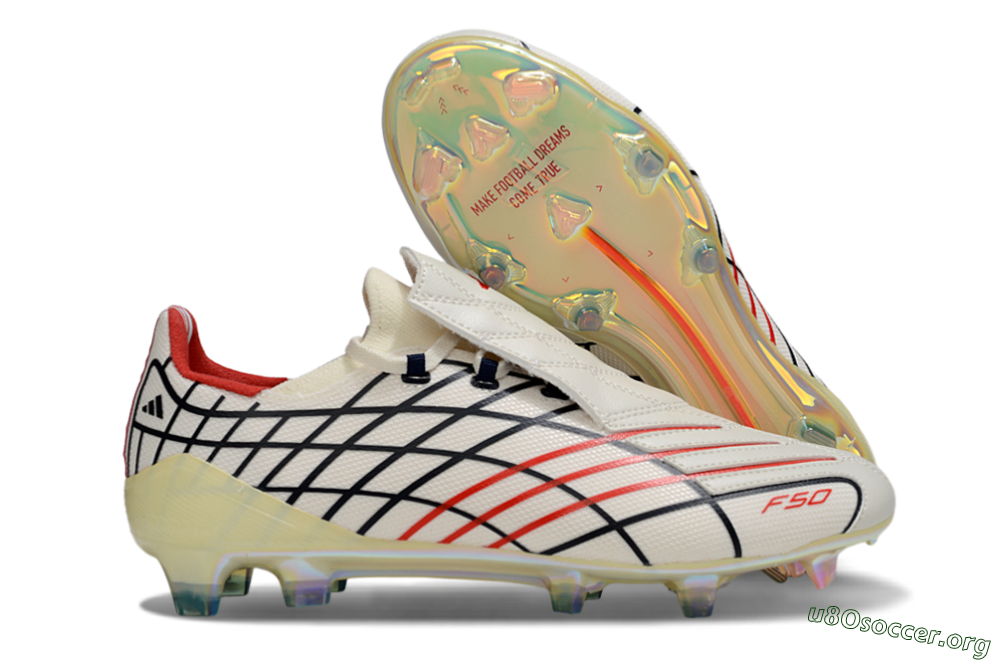 Adidas F50 Elite FG Football Boots - Cream/Fiery Red/Deep Black 2