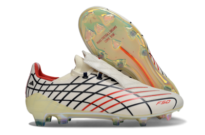 Adidas F50 Elite FG Football Boots - Cream/Fiery Red/Deep Black