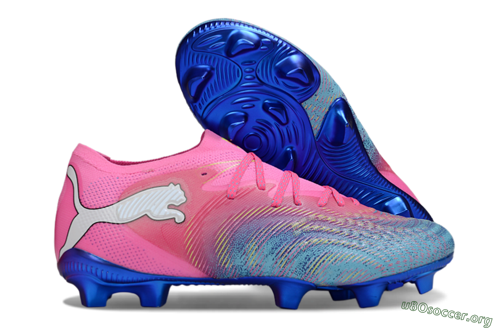 Puma Future 8 Ultimate FG Football Boots - Pink/Electric Blue/Teal 2
