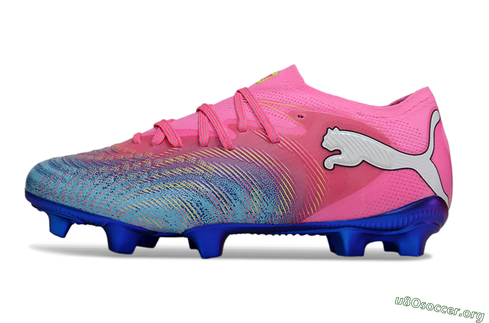 Puma Future 8 Ultimate FG Football Boots - Pink/Electric Blue/Teal 3