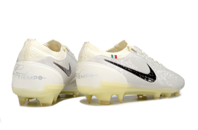 Nike Tiempo Legend 10 Elite FG Football Boots - White/Ivory/Metallic Silver