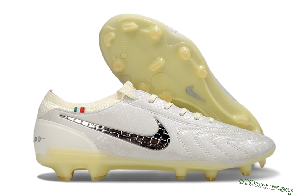 Nike Tiempo Legend 10 Elite FG Football Boots - White/Ivory/Metallic Silver 2