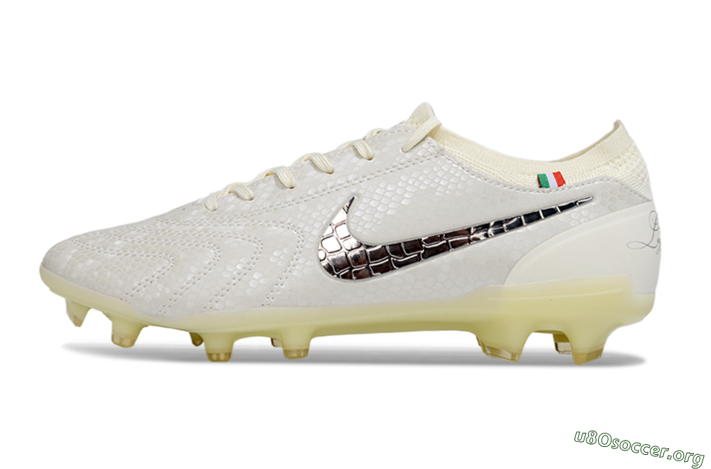 Nike Tiempo Legend 10 Elite FG Football Boots - White/Ivory/Metallic Silver 3