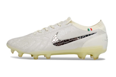 Nike Tiempo Legend 10 Elite FG Football Boots - White/Ivory/Metallic Silver