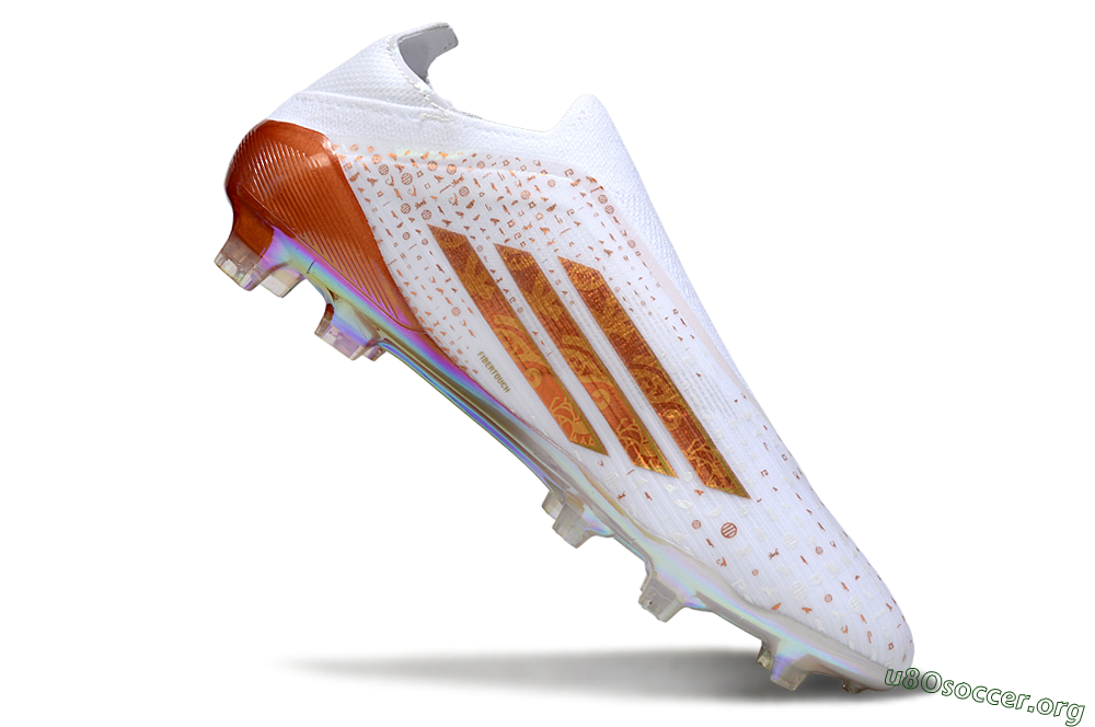 Adidas F50 Pro Laceless FG Football Boots - White/Amber Glow/Rose Gold 0