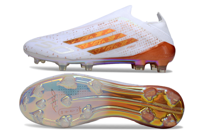 Adidas F50 Pro Laceless FG Football Boots - White/Amber Glow/Rose Gold