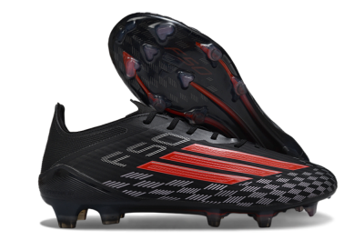 Adidas F50 Elite FG Football Boots - Black/Fiery Red/Charcoal Gray