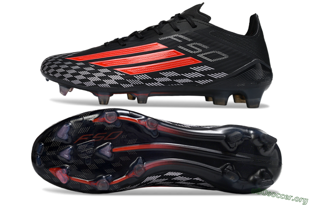 Adidas F50 Elite FG Football Boots - Black/Fiery Red/Charcoal Gray 1