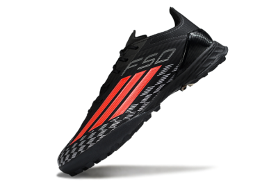 Adidas F50 Pro TF Football Shoes - Black/Fiery Red/Steel Grey
