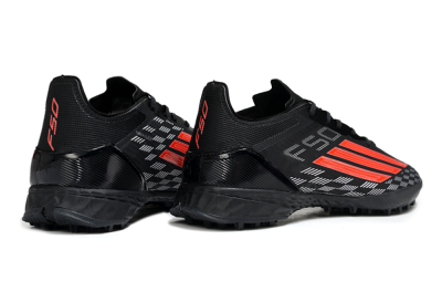Adidas F50 Pro TF Football Shoes - Black/Fiery Red/Steel Grey