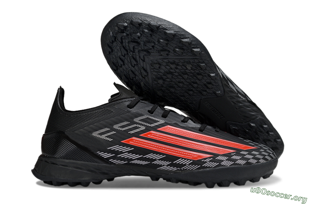 Adidas F50 Pro TF Football Shoes - Black/Fiery Red/Steel Grey 2