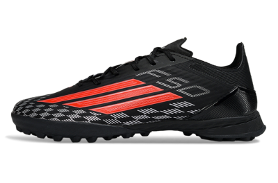 Adidas F50 Pro TF Football Shoes - Black/Fiery Red/Steel Grey