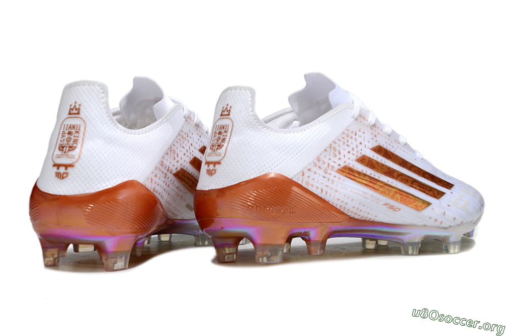Adidas F50 Pro FG Football Boots - White/Pearl White/Flame Orange 6
