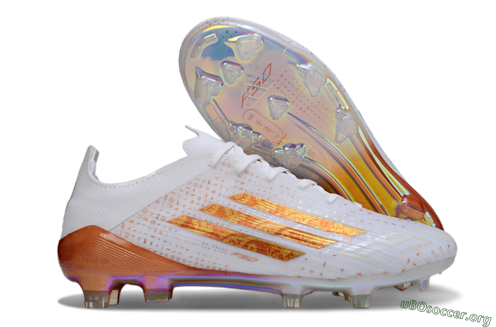 Adidas F50 Pro FG Football Boots - White/Pearl White/Flame Orange 2