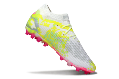 Puma Future 8 Ultimate MG Football Boots - White/Neon Yellow/Pink Sparkle
