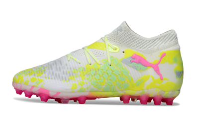 Puma Future 8 Ultimate MG Football Boots - White/Neon Yellow/Pink Sparkle