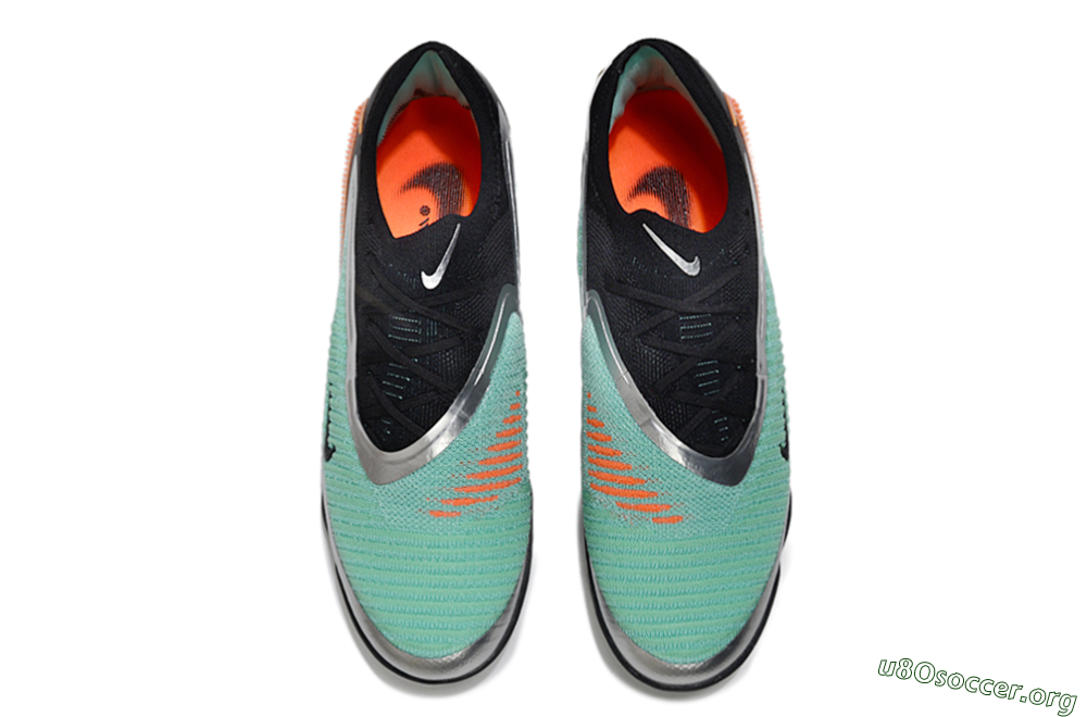 Nike Phantom 6 Low Elite TF Football Shoes - Green/Aqua Mist/Orange Blaze 4