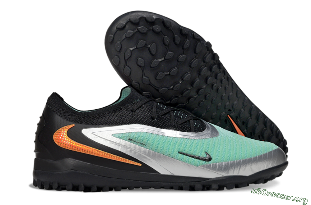 Nike Phantom 6 Low Elite TF Football Shoes - Green/Aqua Mist/Orange Blaze 2