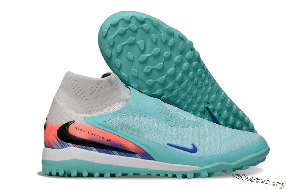 Nike Phantom 6 Elite High TF Football Shoes - Aqua/Bright Aqua/Coral Burst 2