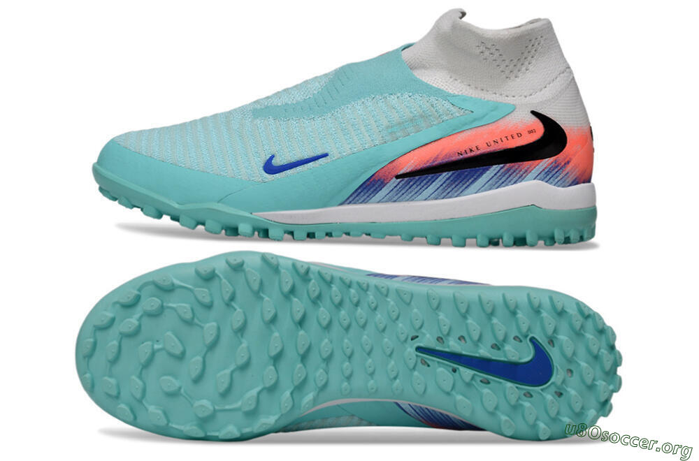 Nike Phantom 6 Elite High TF Football Shoes - Aqua/Bright Aqua/Coral Burst 1