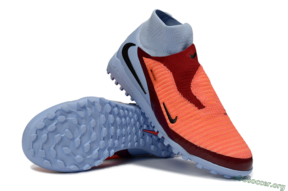 Nike Phantom 6 Elite High TF Football Shoes - Orange/Crimson Red/Blue Ice 0