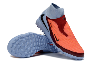 Nike Phantom 6 Elite High TF Football Shoes - Orange/Crimson Red/Blue Ice