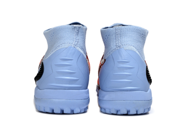 Nike Phantom 6 Elite High TF Football Shoes - Orange/Crimson Red/Blue Ice