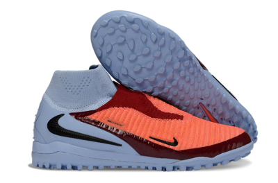 Nike Phantom 6 Elite High TF Football Shoes - Orange/Crimson Red/Blue Ice