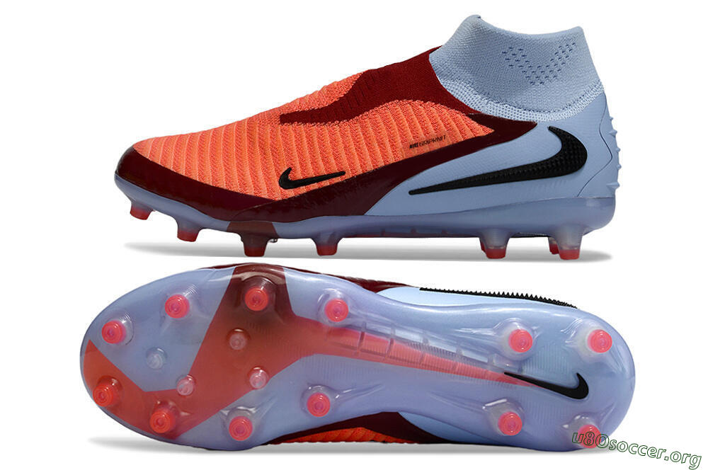 Nike Phantom 6 Elite High AG Football Boots - Orange/Crimson Burst/Light Blue 1