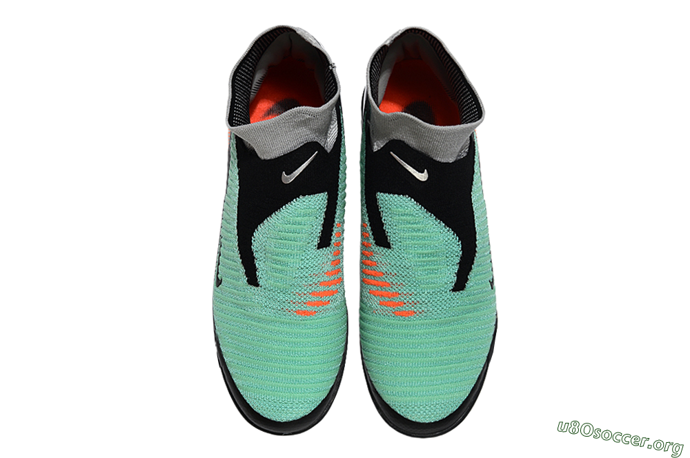 Nike Phantom 6 Elite High TF Football Shoes - Mint/Coral Orange/Silver Grey 4