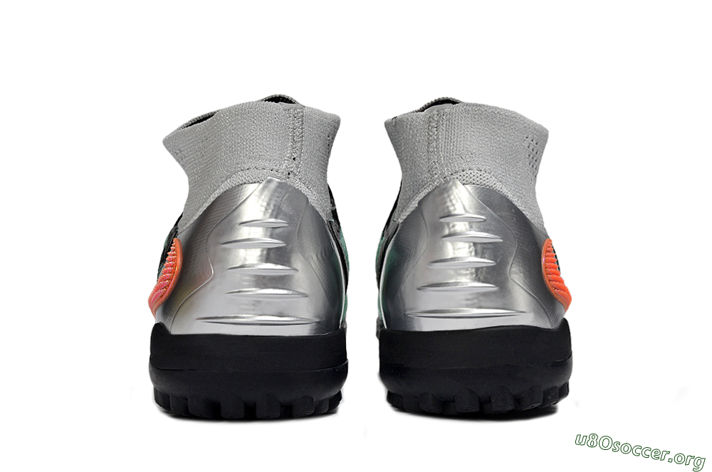 Nike Phantom 6 Elite High TF Football Shoes - Mint/Coral Orange/Silver Grey 5