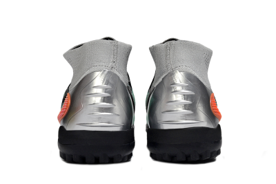 Nike Phantom 6 Elite High TF Football Shoes - Mint/Coral Orange/Silver Grey