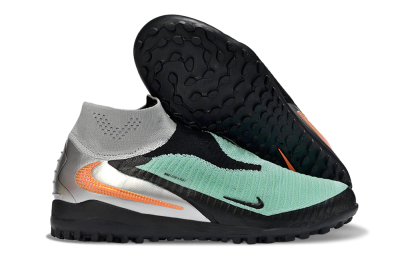 Nike Phantom 6 Elite High TF Football Shoes - Mint/Coral Orange/Silver Grey