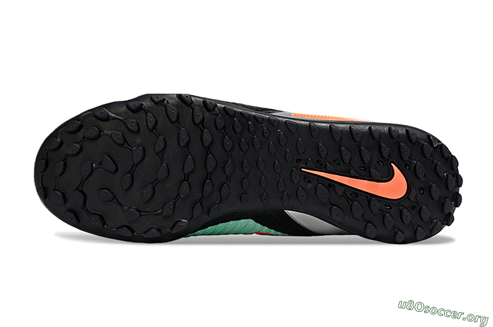 Nike Phantom 6 Elite High TF Football Shoes - Mint/Coral Orange/Silver Grey 6