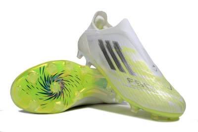 Adidas F50+ Elite Laceless FG Football Boots - White/Electric Yellow/Iridescent Silver
