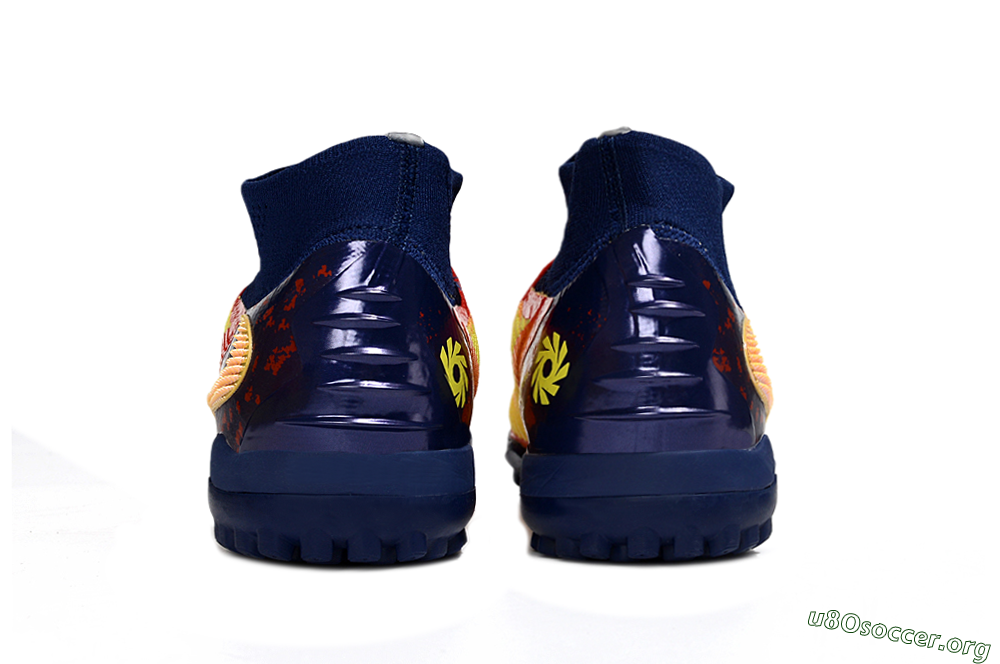 Nike Phantom 6 Elite High TF Football Shoes - Orange/Fiery Orange/Deep Blue 5