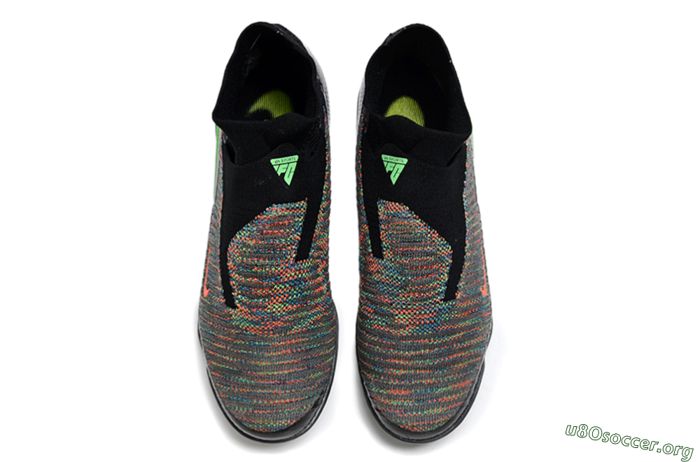 Nike Phantom 6 Elite High TF Football Shoes - Black/Neon Green/Coral Orange 4