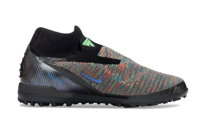 Nike Phantom 6 Elite High TF Football Shoes - Black/Neon Green/Coral Orange